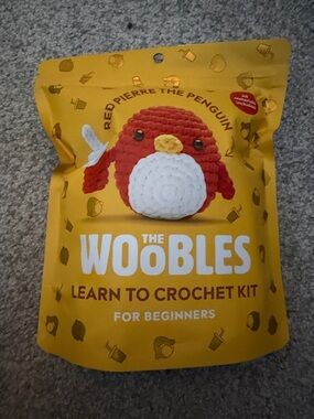 The Woobles Red Pierre the Penguin Learn to Crochet Kit